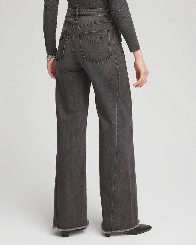 Wide Leg Frayed Hem Jeans - image 3